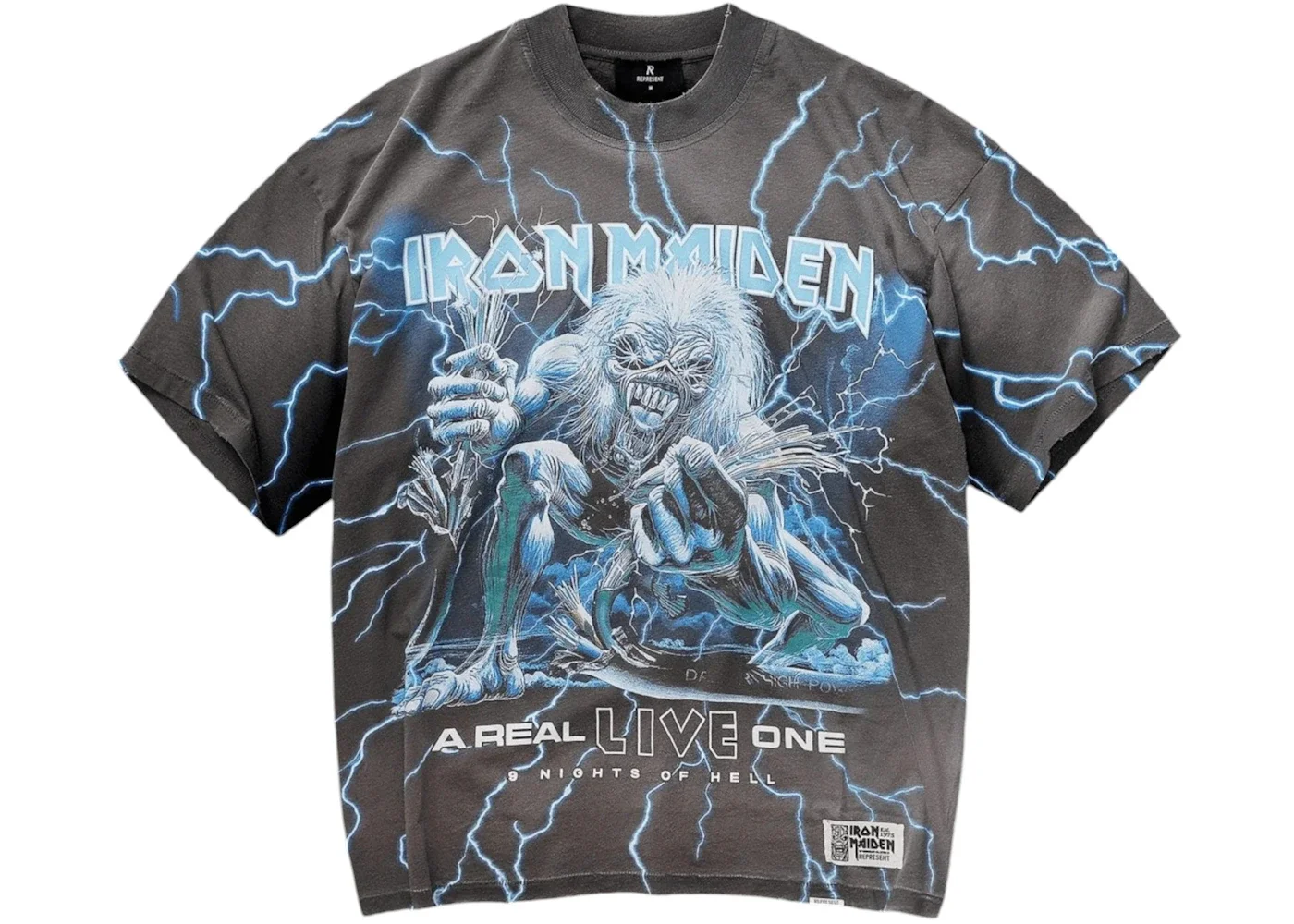Represent Iron Maiden A Real Live One T-shirt Sunfade Grey - 1