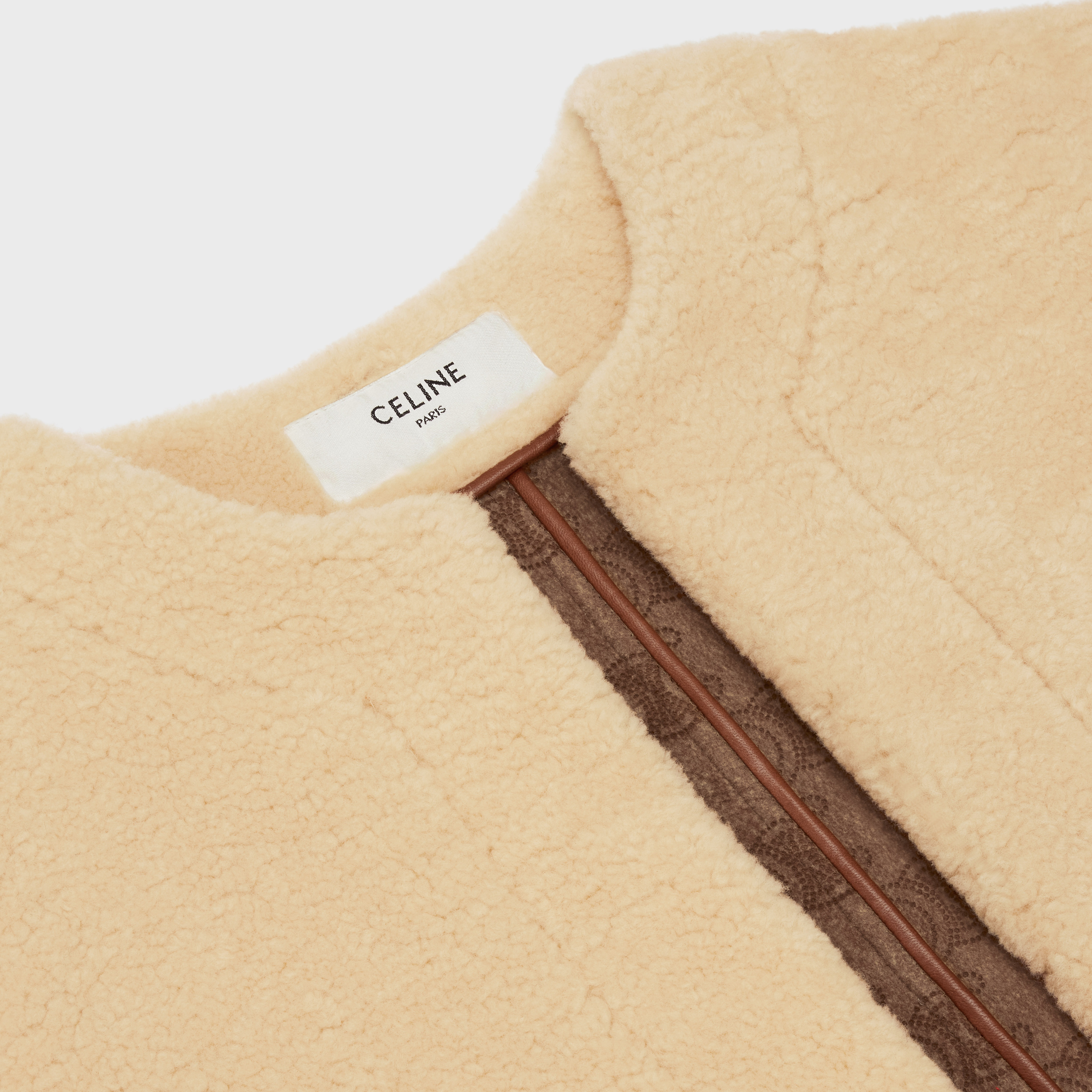 Jacket with pure collar in Shearling - 3