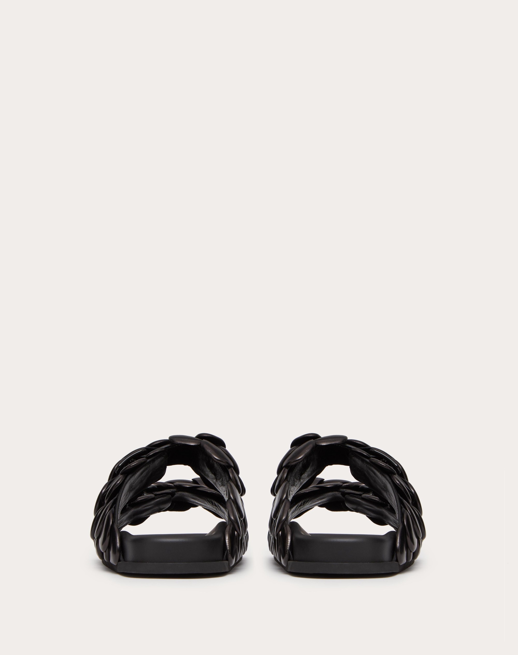 ATELIER SHOE VALENTINO GARAVANI KIDSKIN SLIDE SANDAL WITH PETALS - 3