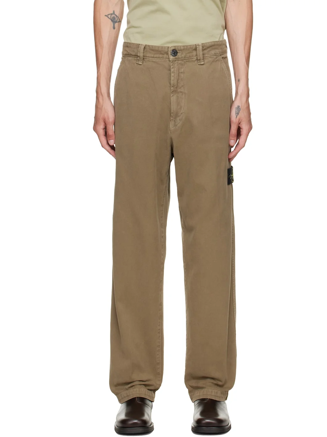 Khaki 3100014 Organic Panama Cotton Trousers - 1