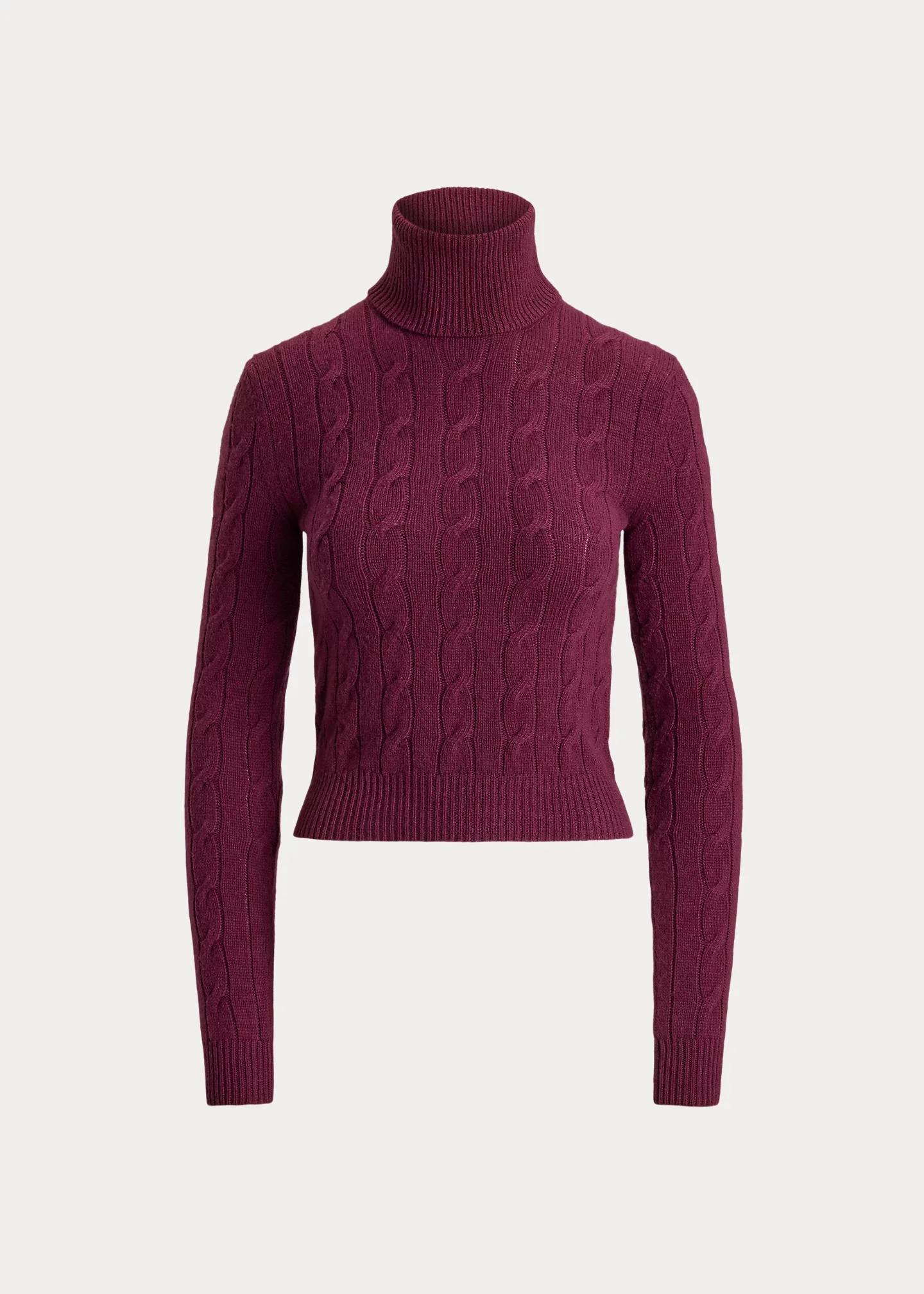 Cable-Knit Cashmere Turtleneck Sweater - 1