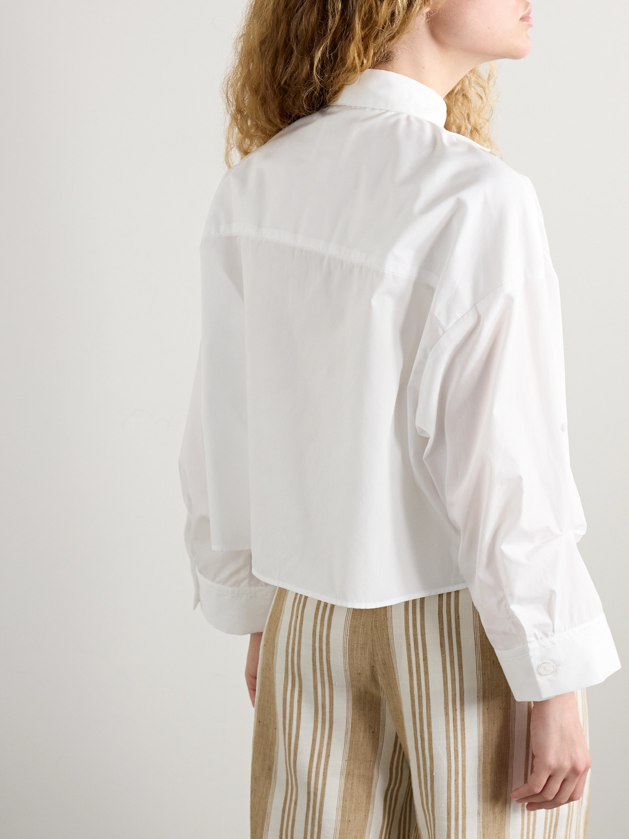 Next Ex Cropped Cotton-poplin Shirt - 3