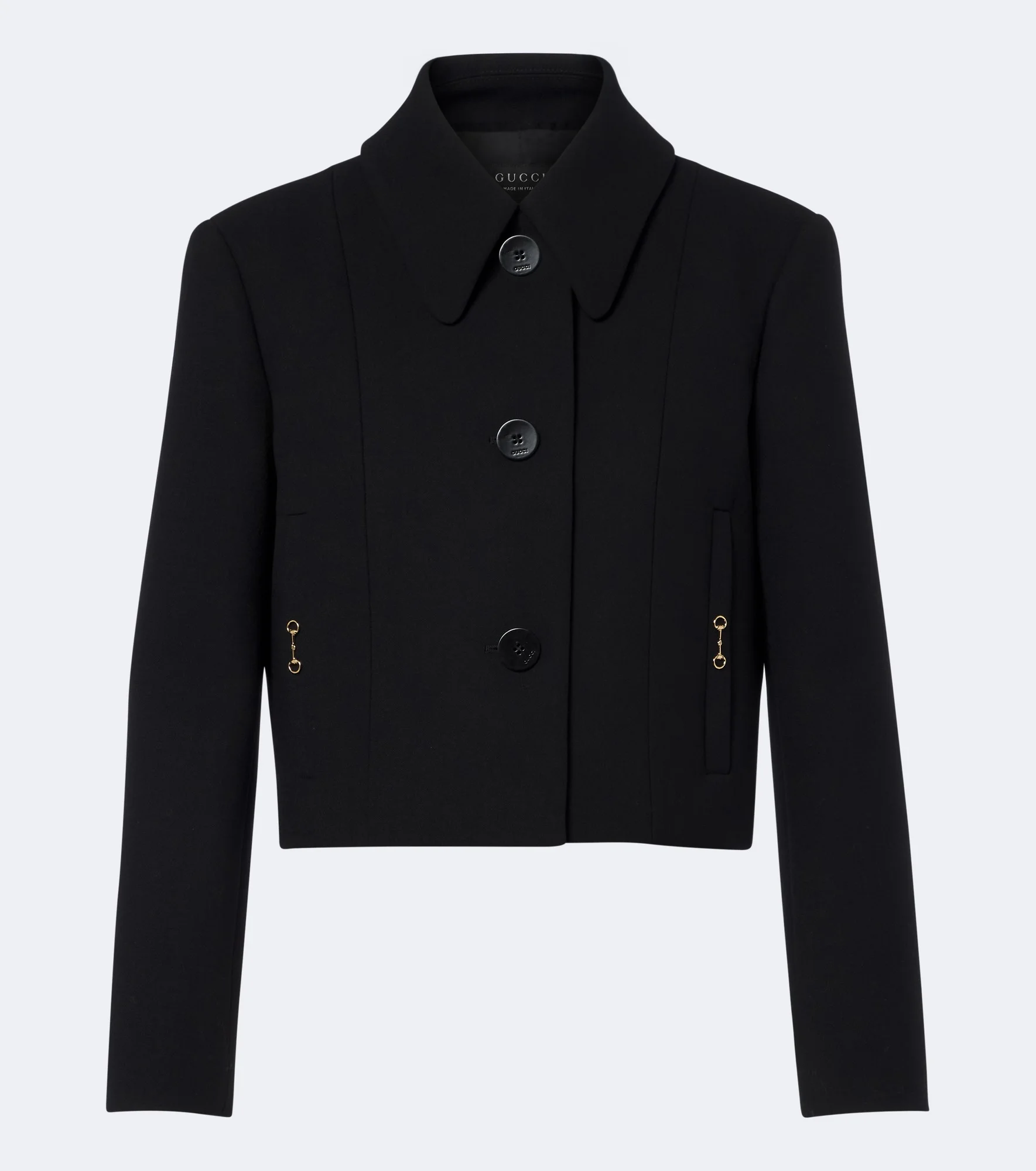 Horsebit wool crêpe jacket - 1