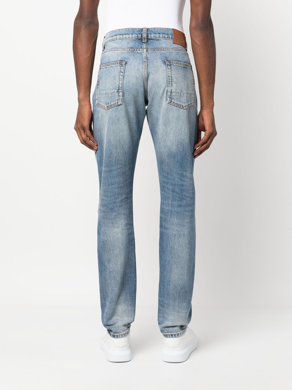 stonewashed straight-leg jeans - 4