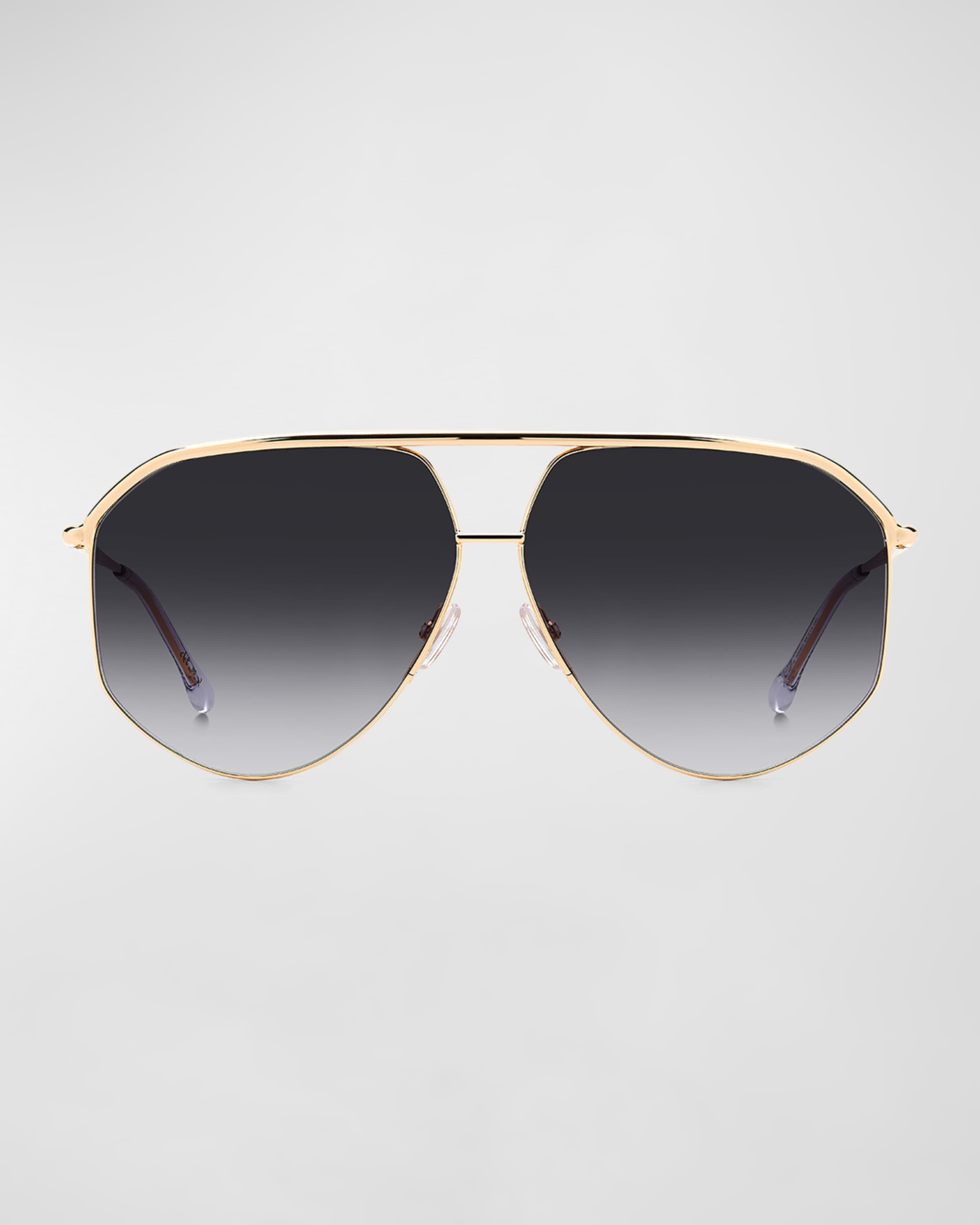 Angular Stainless Steel Aviator Sunglasses - 3