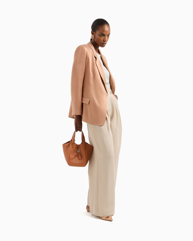 DOUBLE-BREASTED JACKET IN VISCOSE AND CUPRO 2