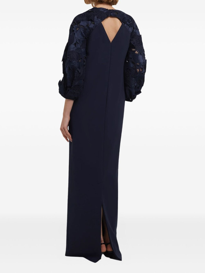 floral-embellished balloon-sleeve gown 4