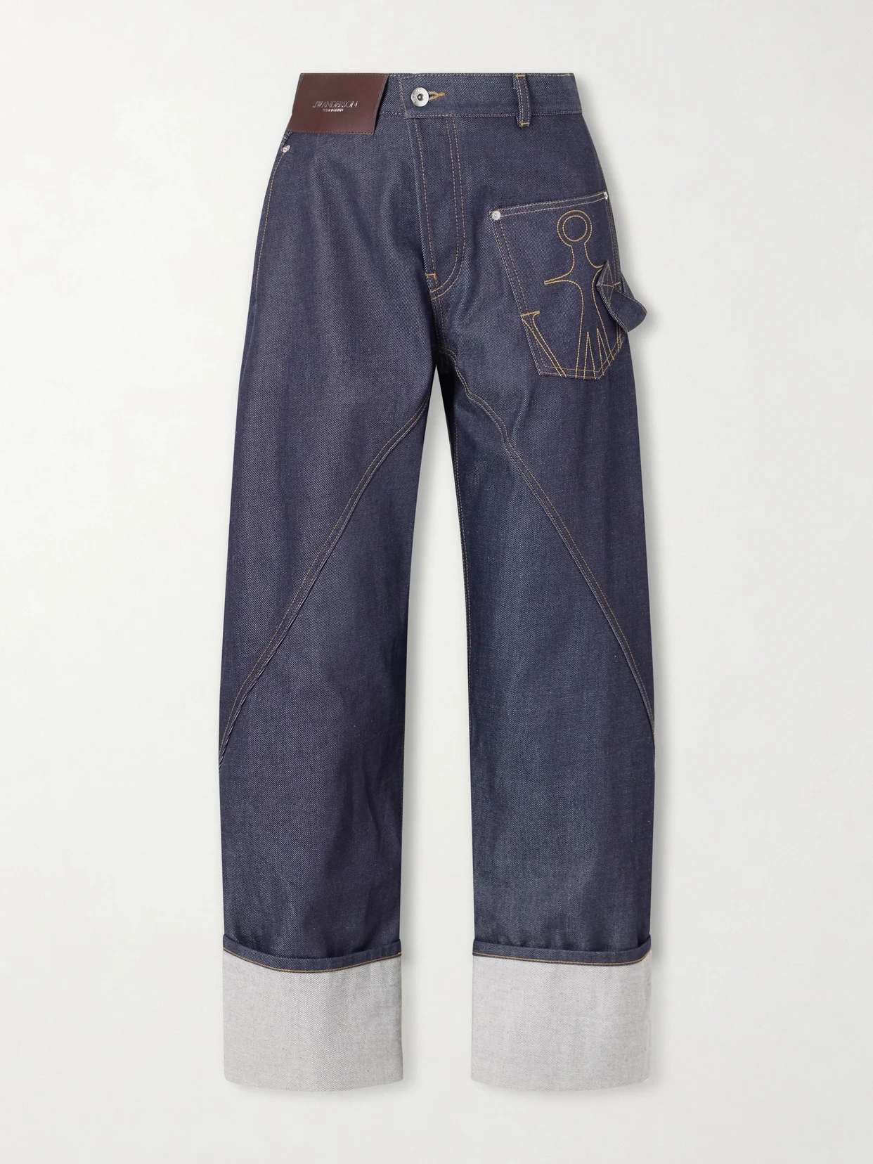 High-rise Embroidered Wide-leg Jeans - 1