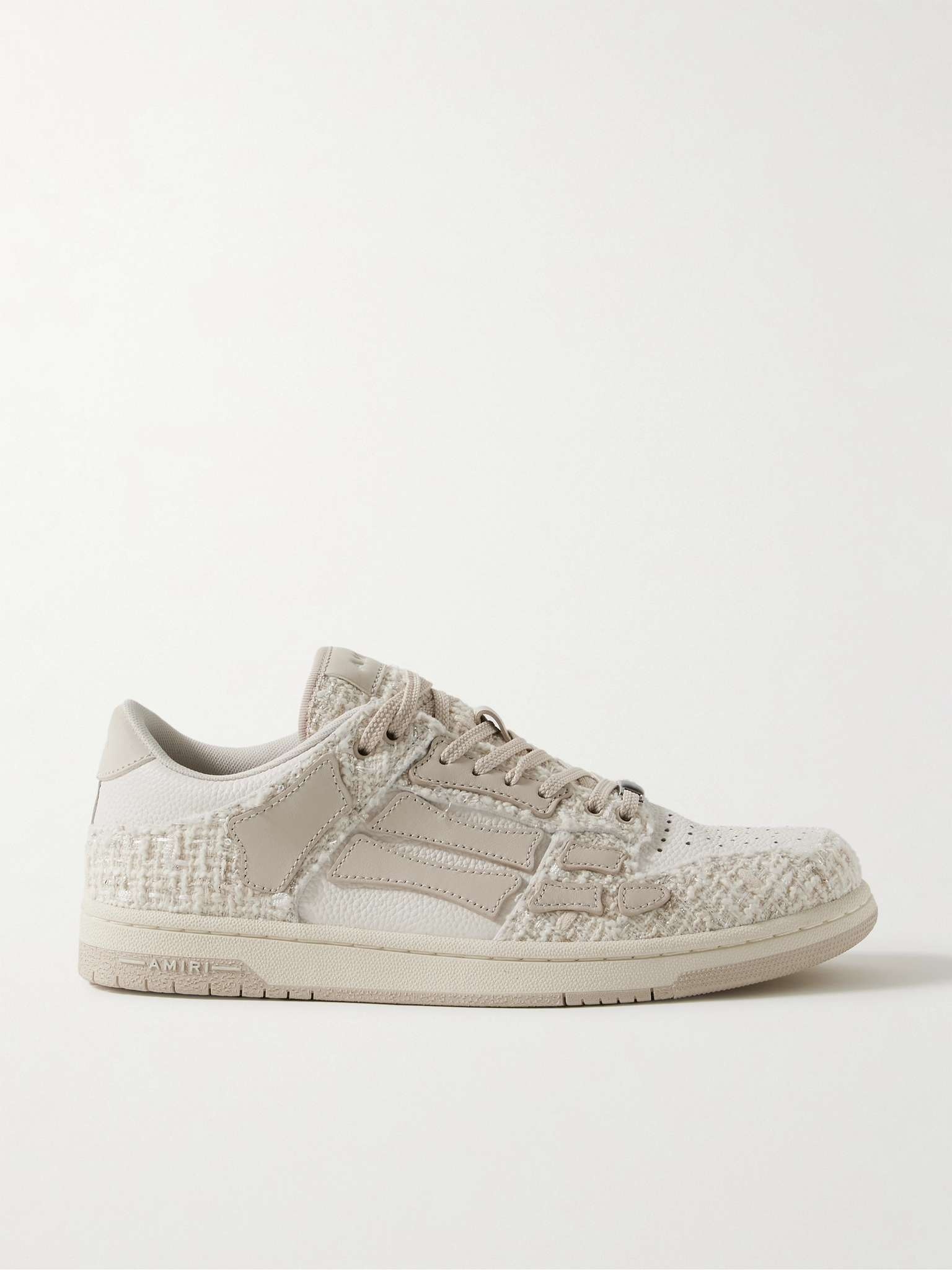 Skel-Top Metallic Bouclé and Leather Sneakers - 1