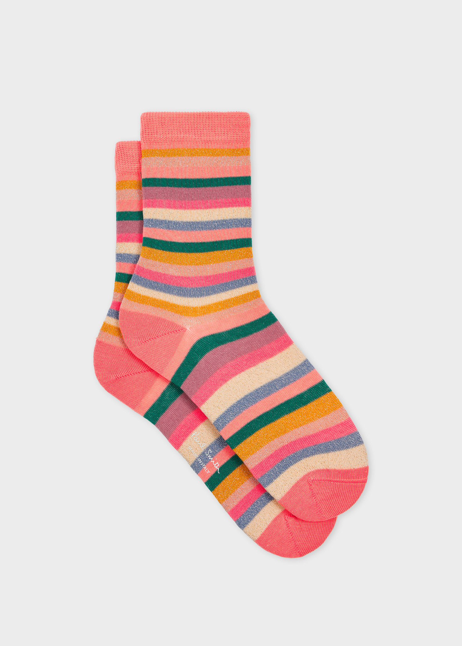 Women's Pink Glitter Stripe Socks - 1