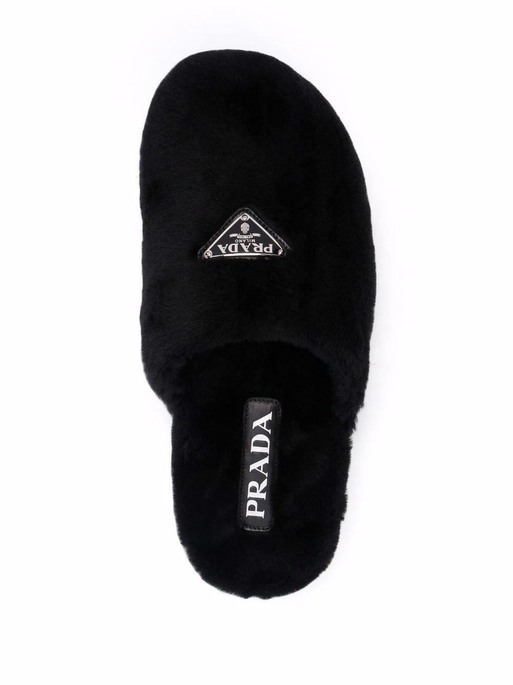 triangle logo fur slippers - 7