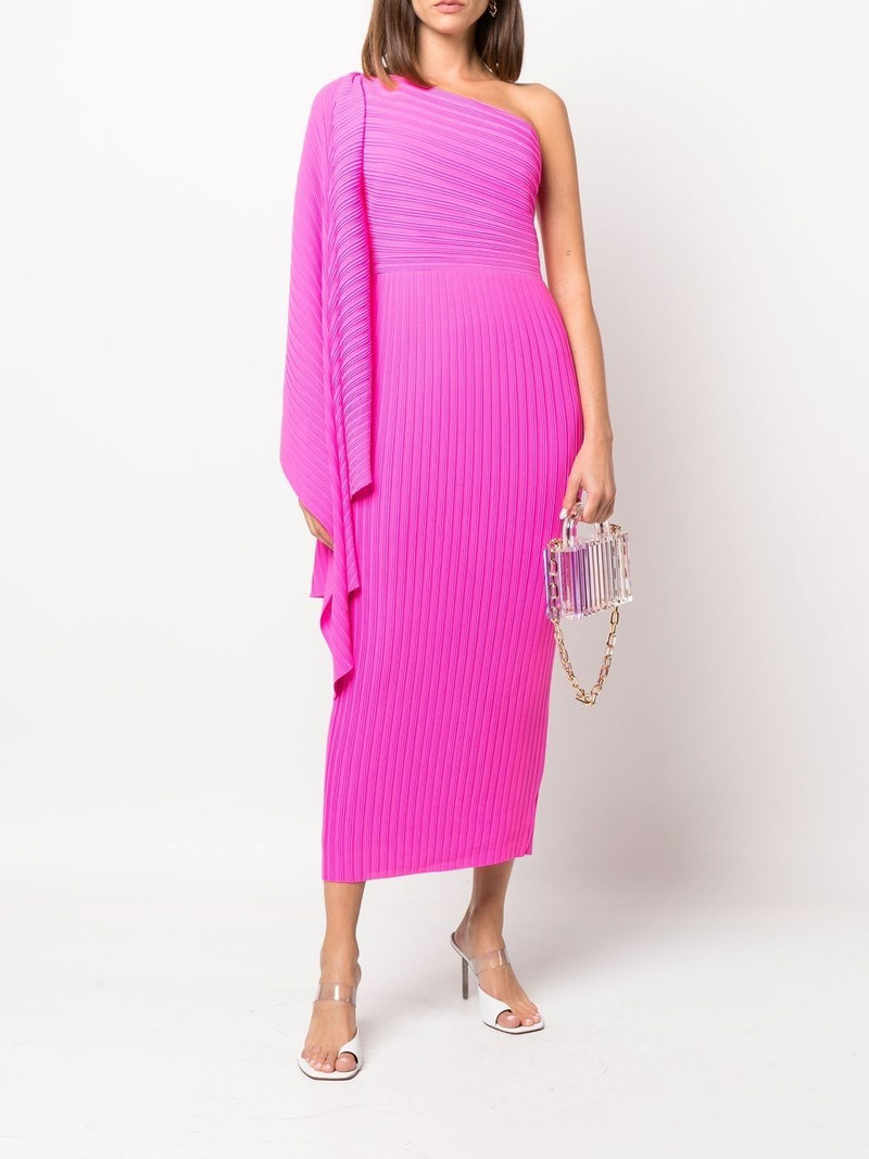 SOLACE LONDON ribbed one-shoulder dress outlook