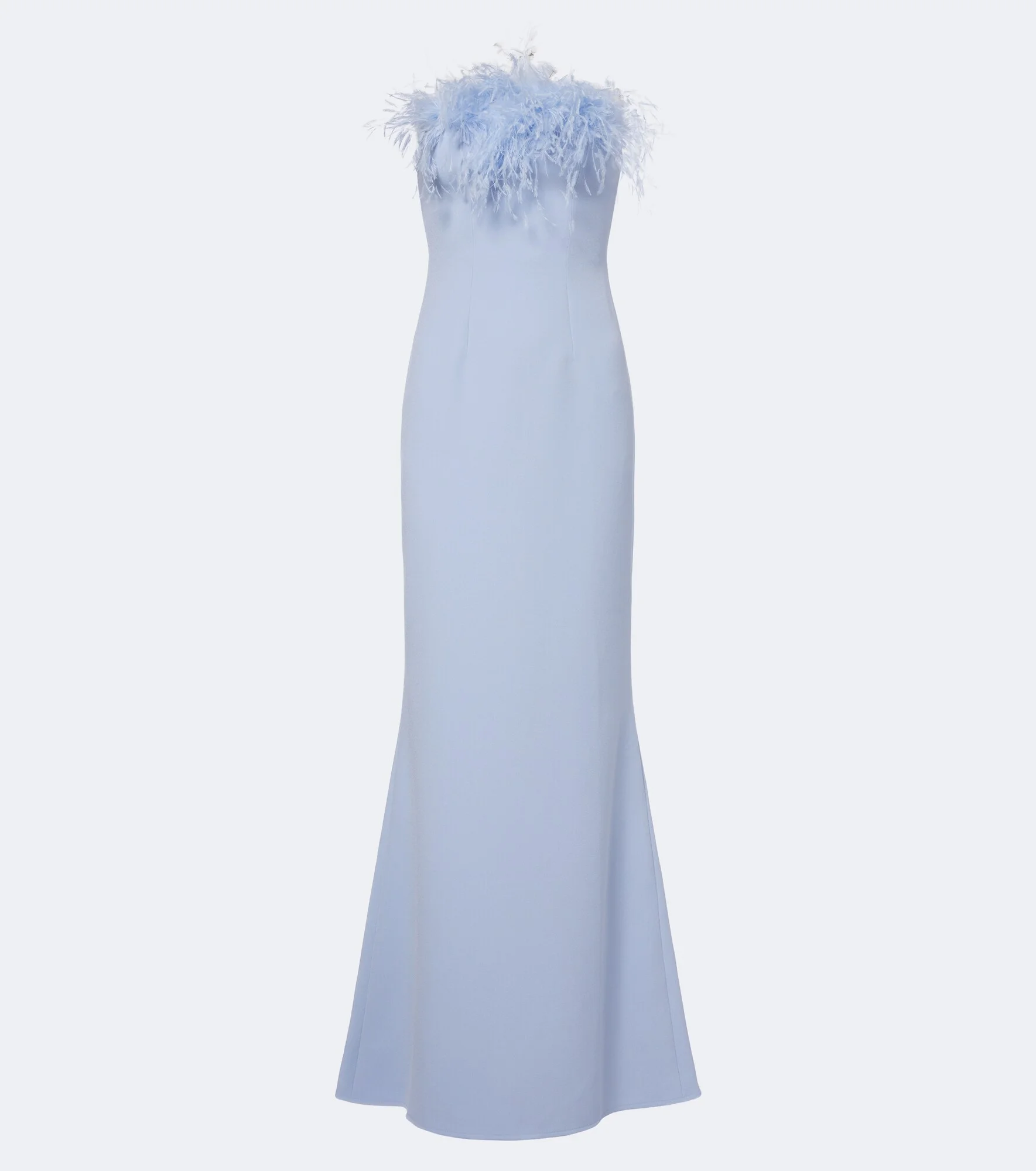 Soshin feather-trimmed crêpe gown - 1
