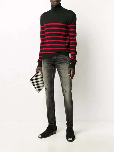 Balmain striped roll neck jumper outlook