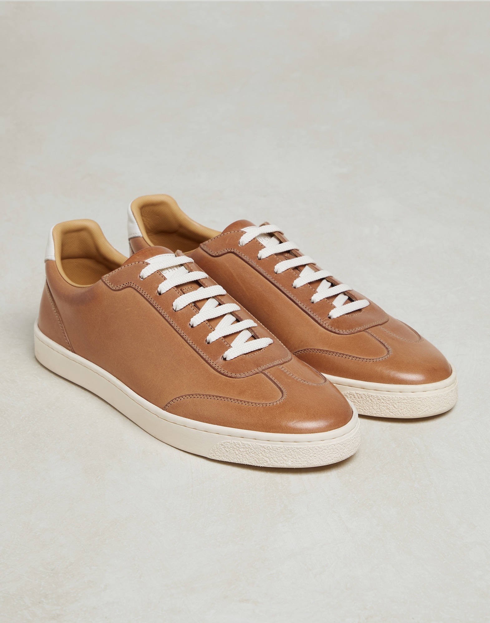 Waxed calfskin sneakers with natural rubber sole - 2