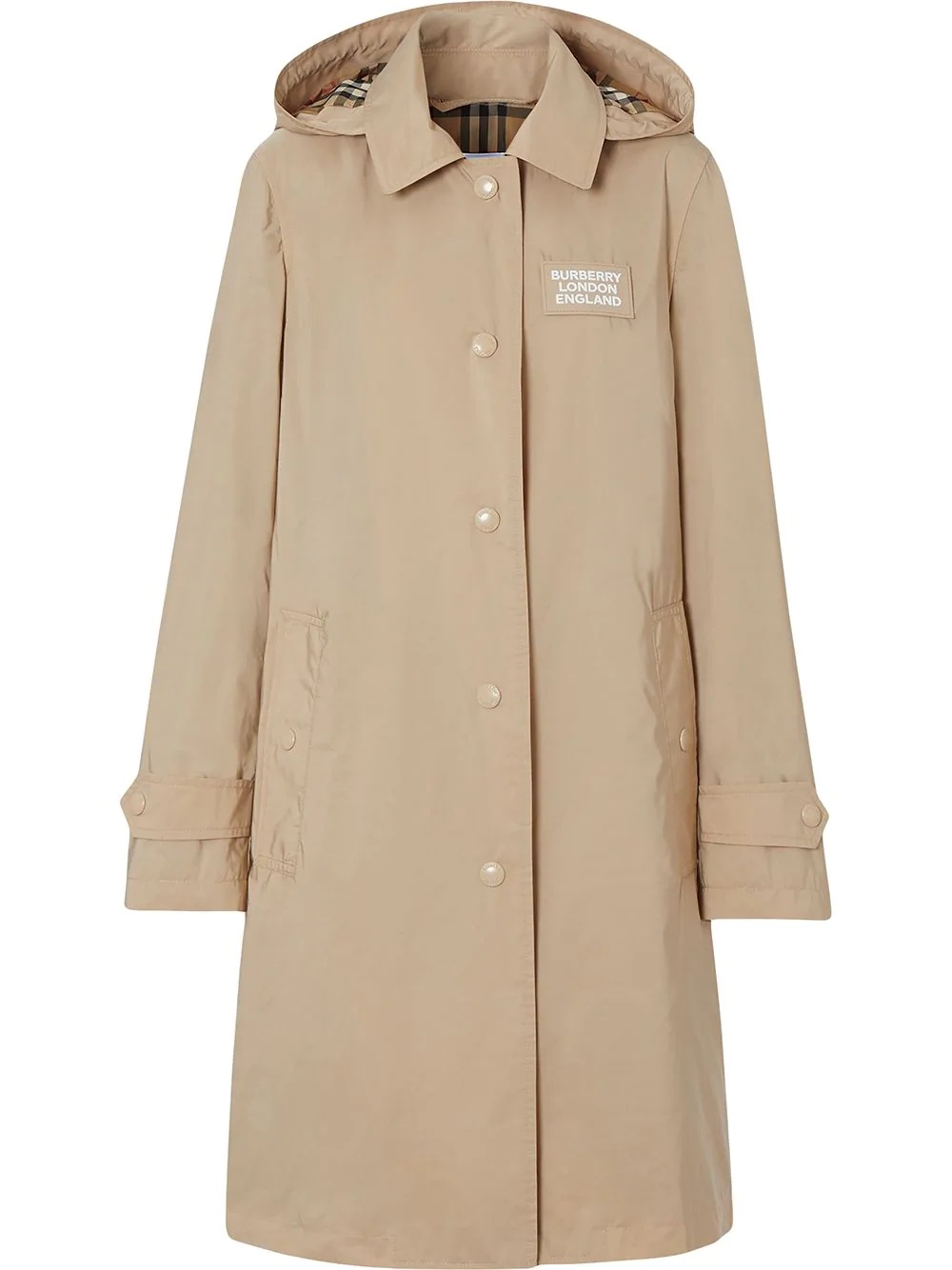 logo patch parka coat - 1