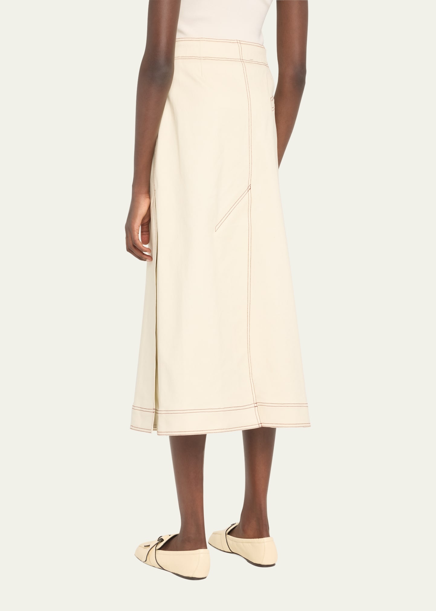 スカート Ganni 'Herringbone Canvas' skirt Herringbone Canvas Long Wrap Skirt