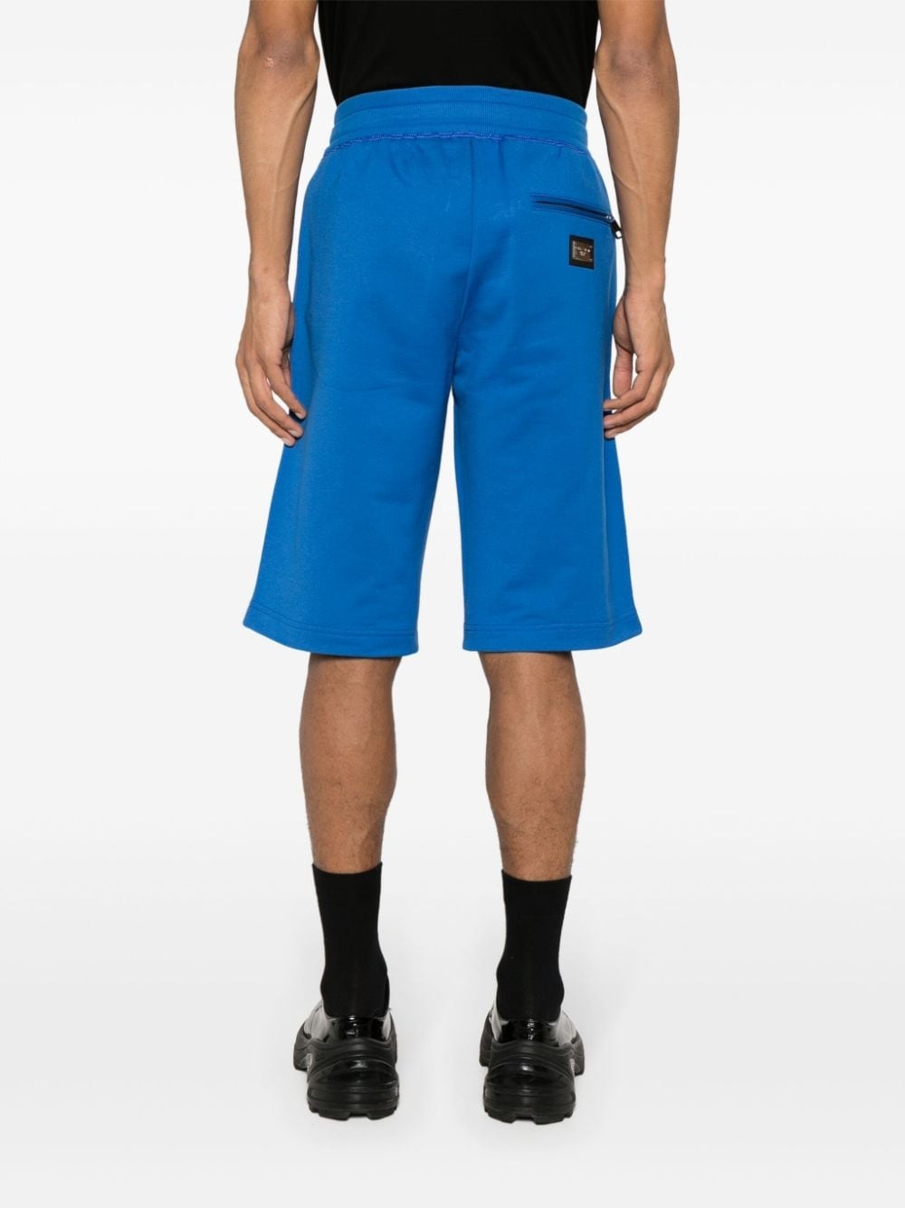 logo-plaque cotton shorts - 4