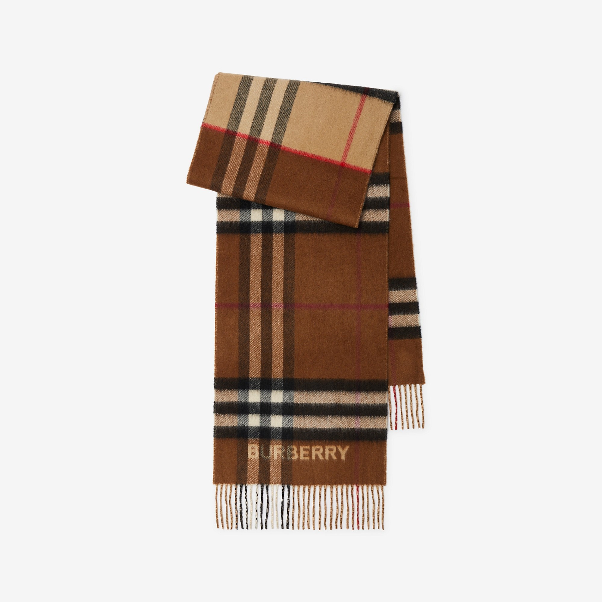 Contrast Check Cashmere Scarf - 1