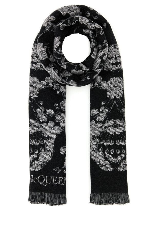 Embroidered wool scarf - 1