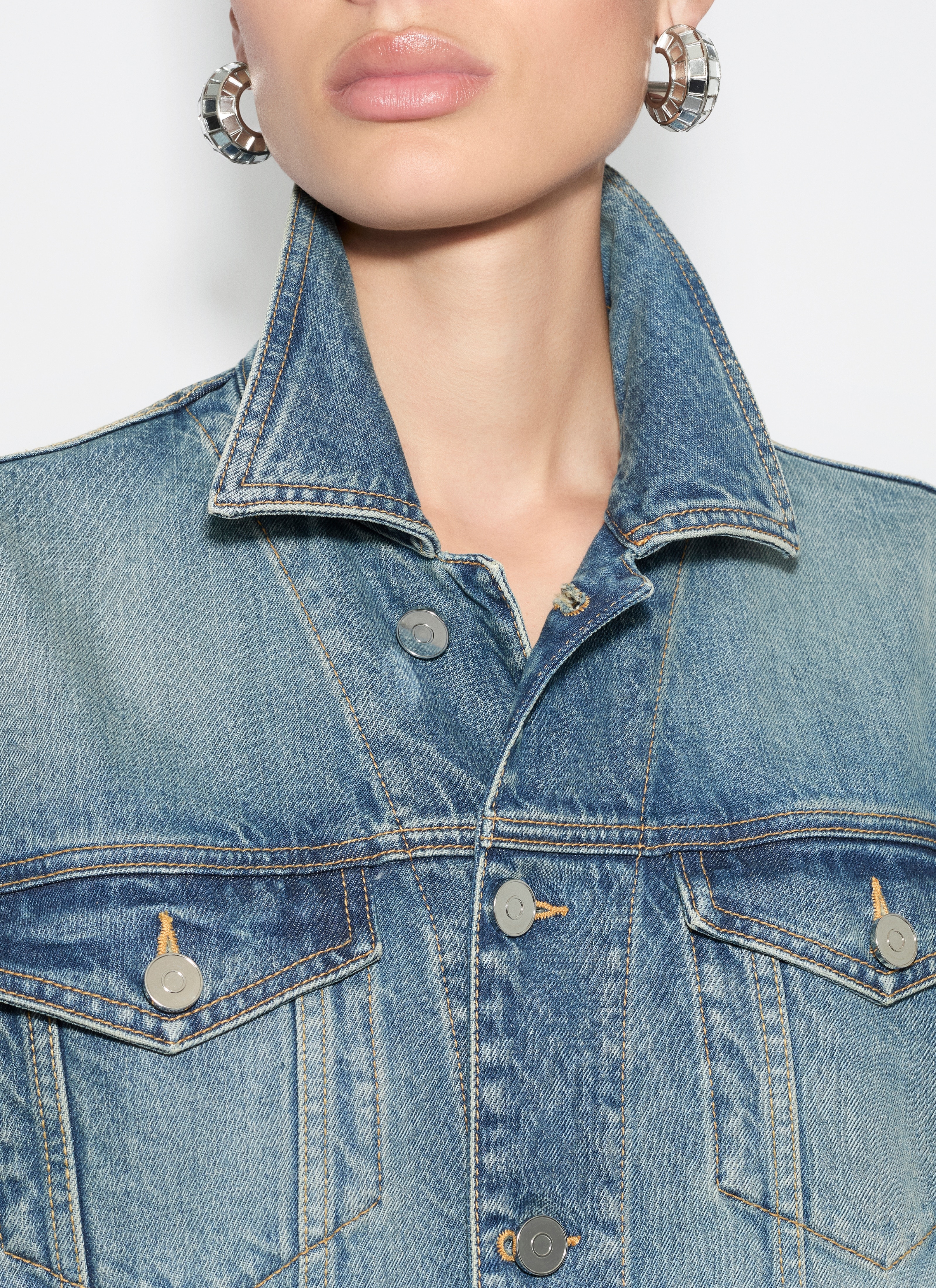 Alaïa DENIM PEPLUM JACKET | REVERSIBLE
