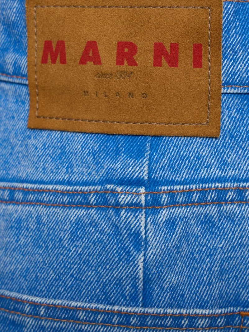 Denim mid rise straight jeans - 4