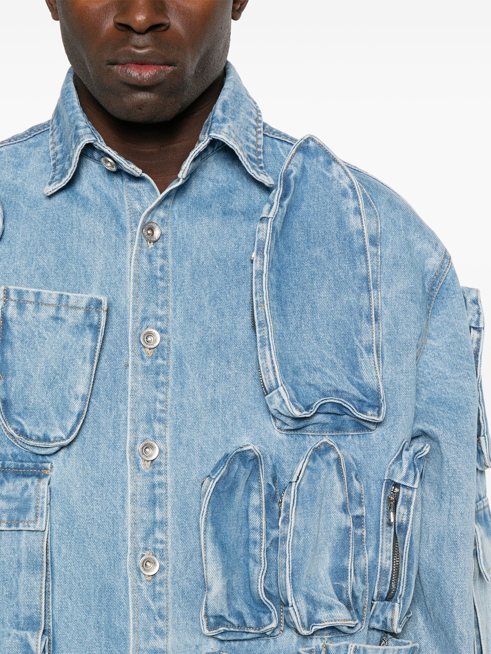 pockets-detail denim jacket - 5