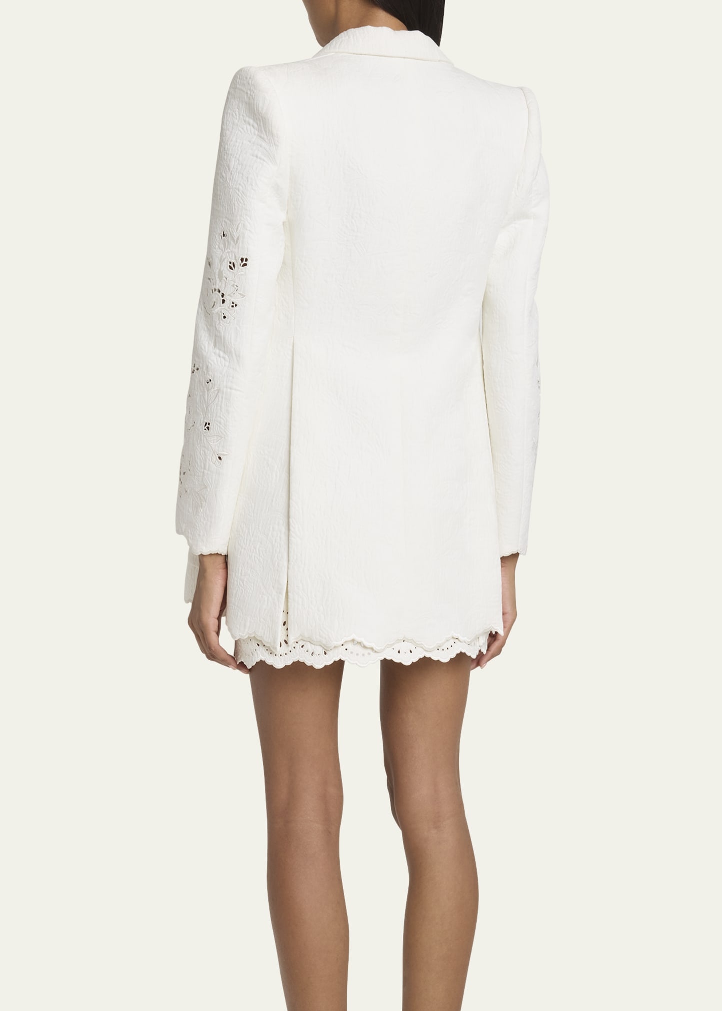 Embroidered Spongy Jacquard Jacket - 3
