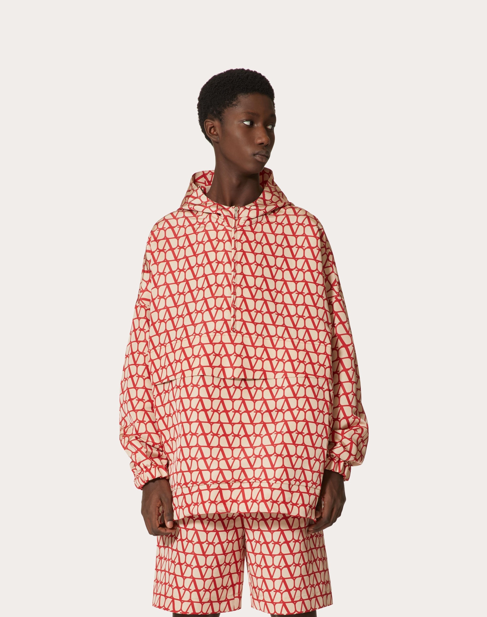 SILK FAILLE ANORAK WITH ALL-OVER TOILE ICONOGRAPHE PRINT - 3