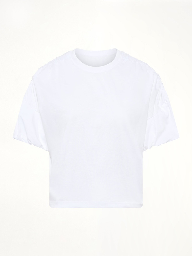 Noir Kei Ninomiya Cotton Ponte T-Shirt in White outlook
