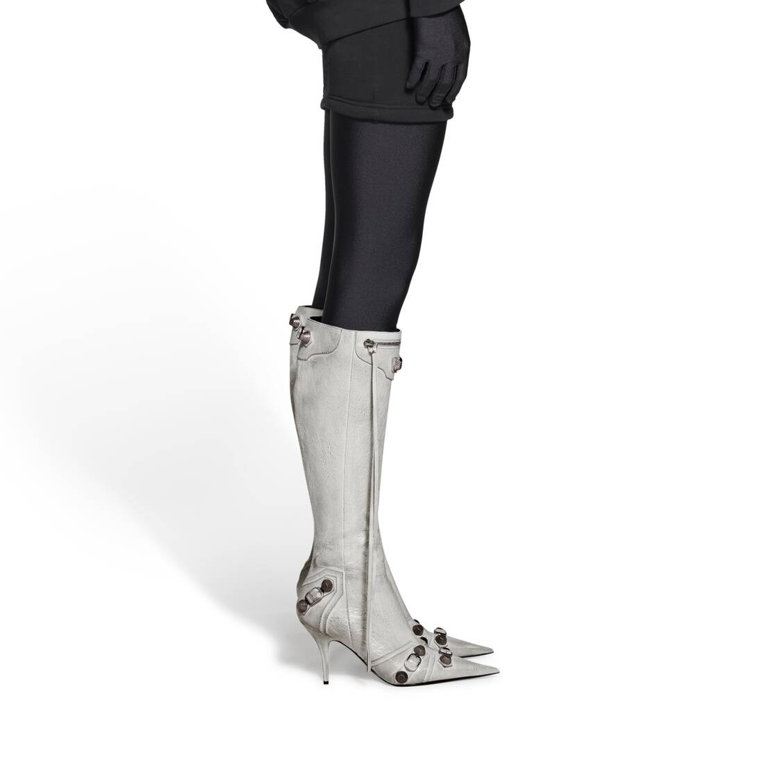 Women's Cagole 90mm Boot Dirty Effect in Optic White - 8