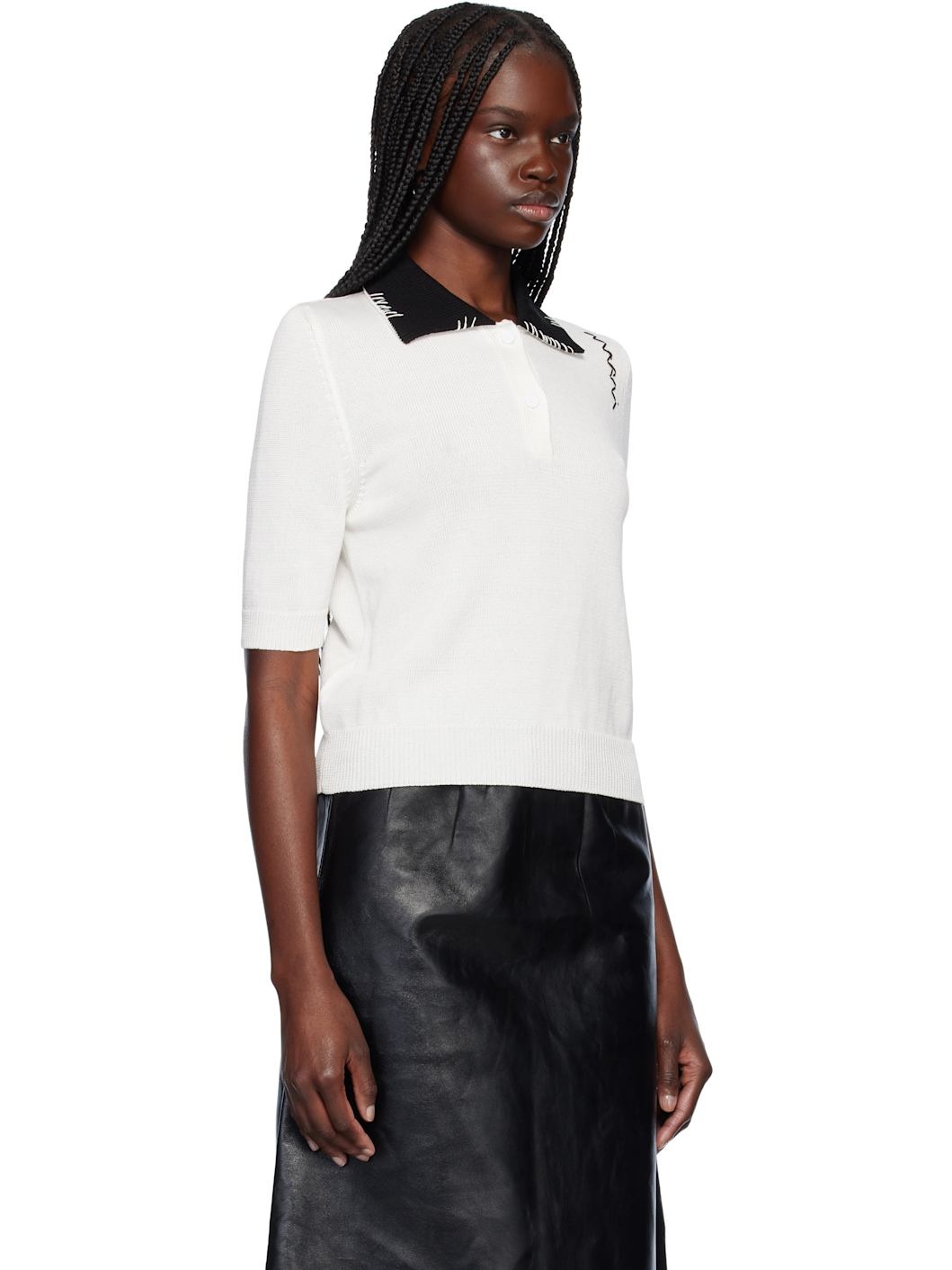 White Cotton Polo - 2