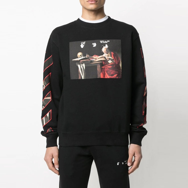 Off-White Caravaggio Slim Crewneck 'Black/Red' OMBA025R21FLE0051025 - 4