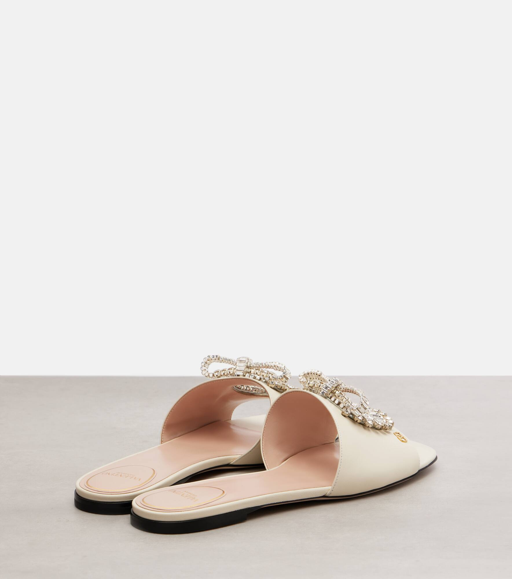 Adamantine embellished leather slides - 2