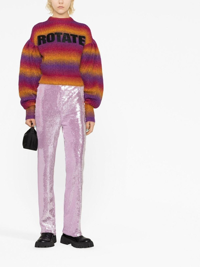 ROTATE intarsia-logo striped cropped jumper outlook