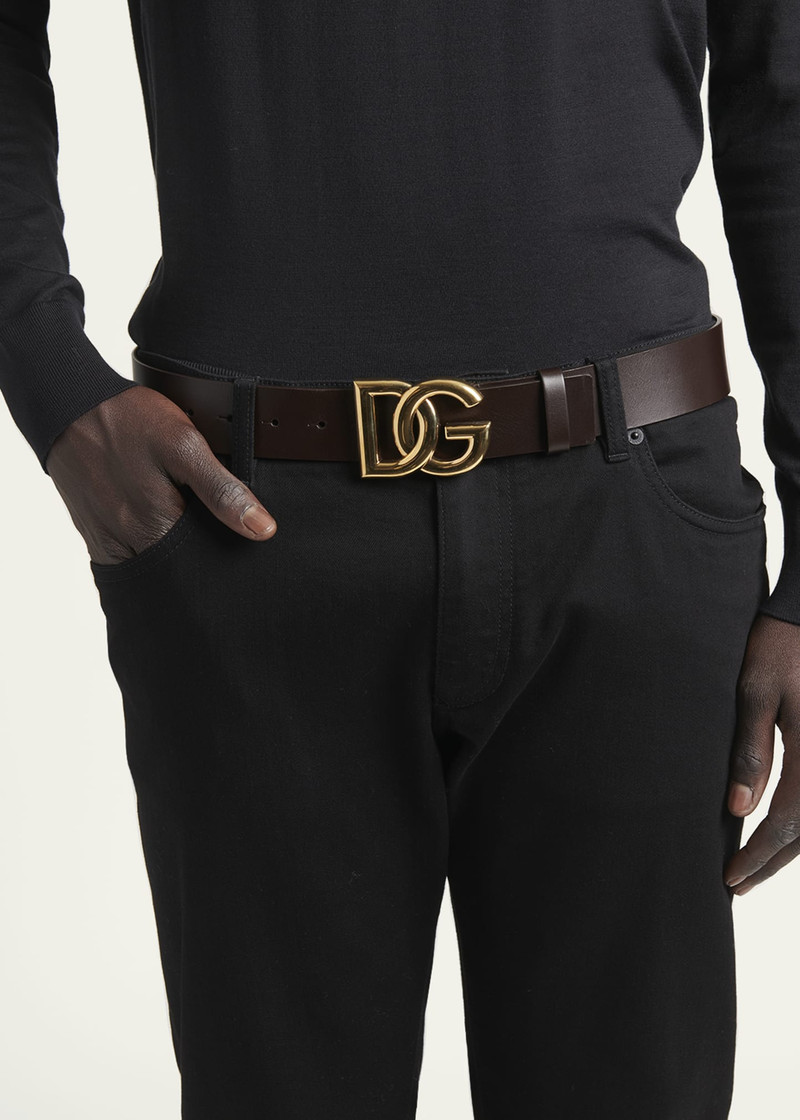 Dolce & Gabbana Men's DG-Logo Leather Buckle Belt outlook