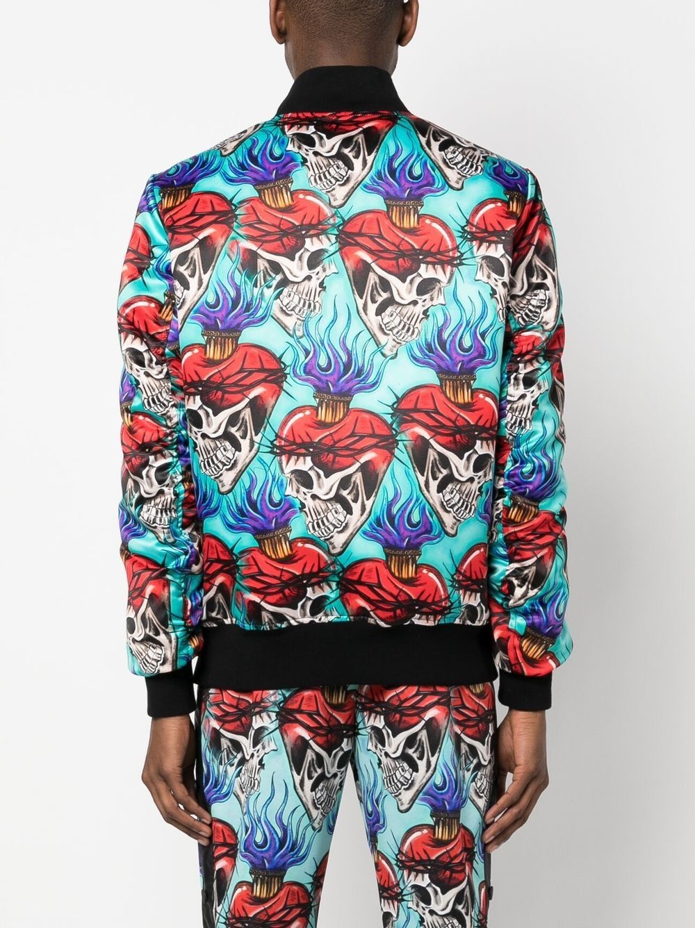 tattoo-motif embroidered bomber jacket - 4