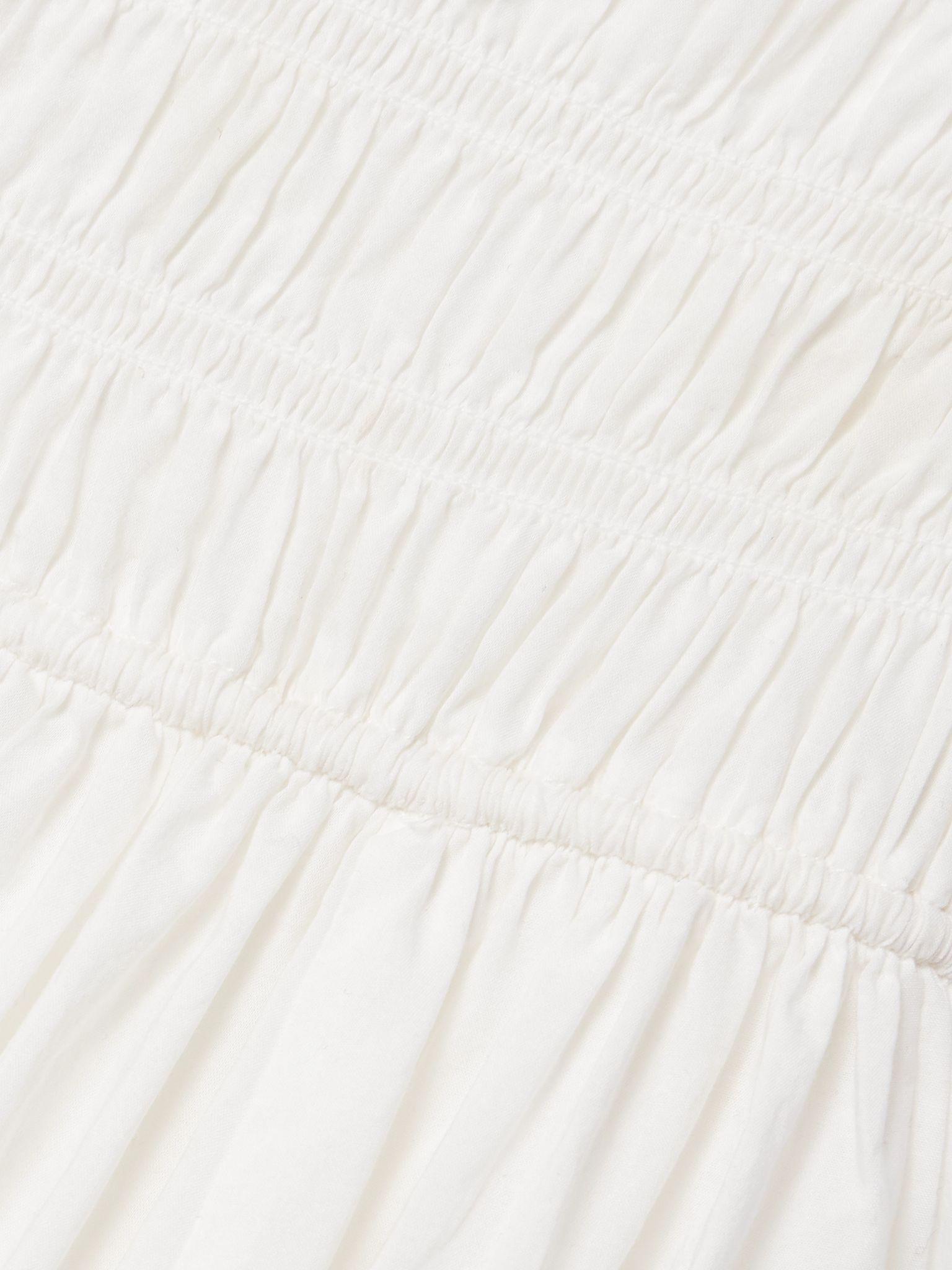 Emmaretta tie-detailed shirred cotton-voile midi dress White - 4