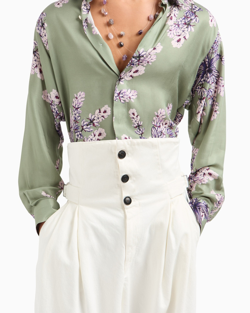 DESTROYED-EFFECT CANVAS TROUSERS WITH PEPLUM 6