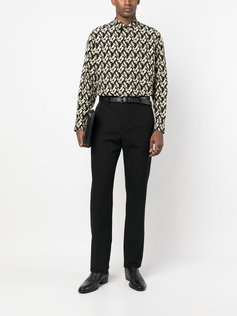 SAINT LAURENT abstract-print cotton shirt outlook