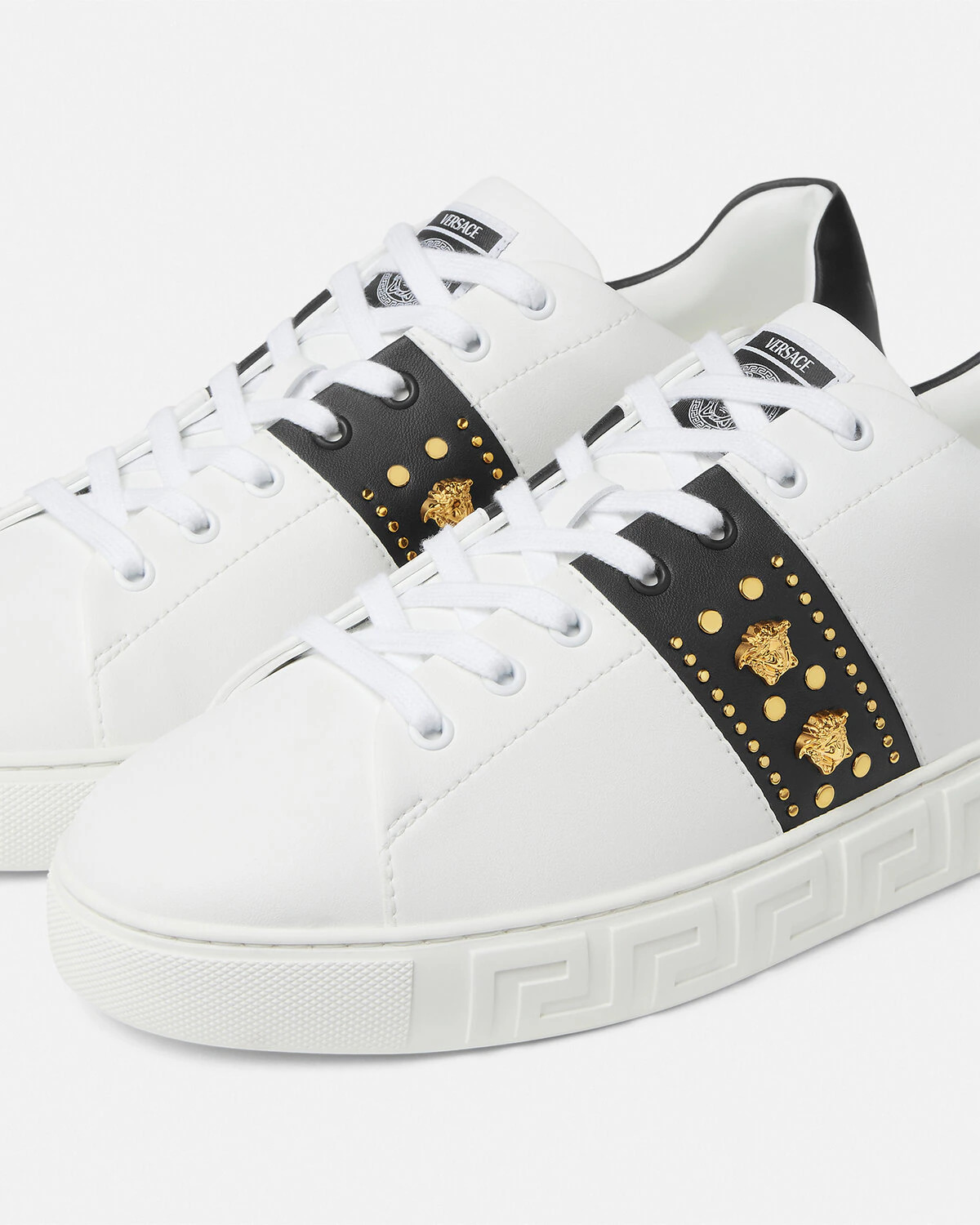 Studded Greca Sneakers - 4