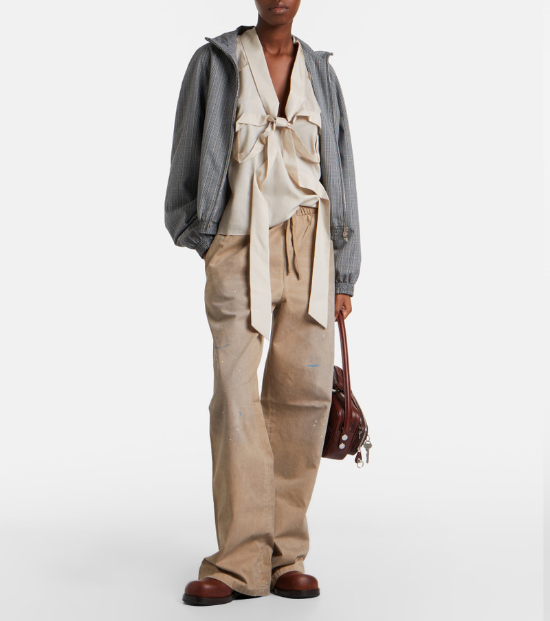 Acne Studios Cotton twill wide-leg pants outlook