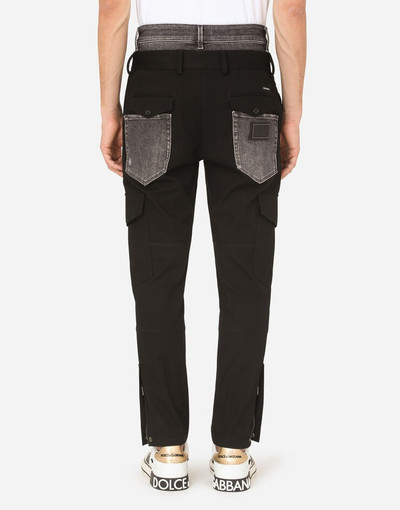 Dolce & Gabbana Stretch cotton pants with double denim belt outlook