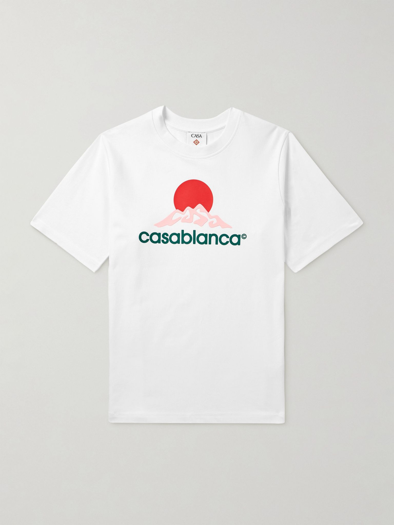 Montagne Logo-Appliquéd Organic Cotton-Jersey T-Shirt White - 1