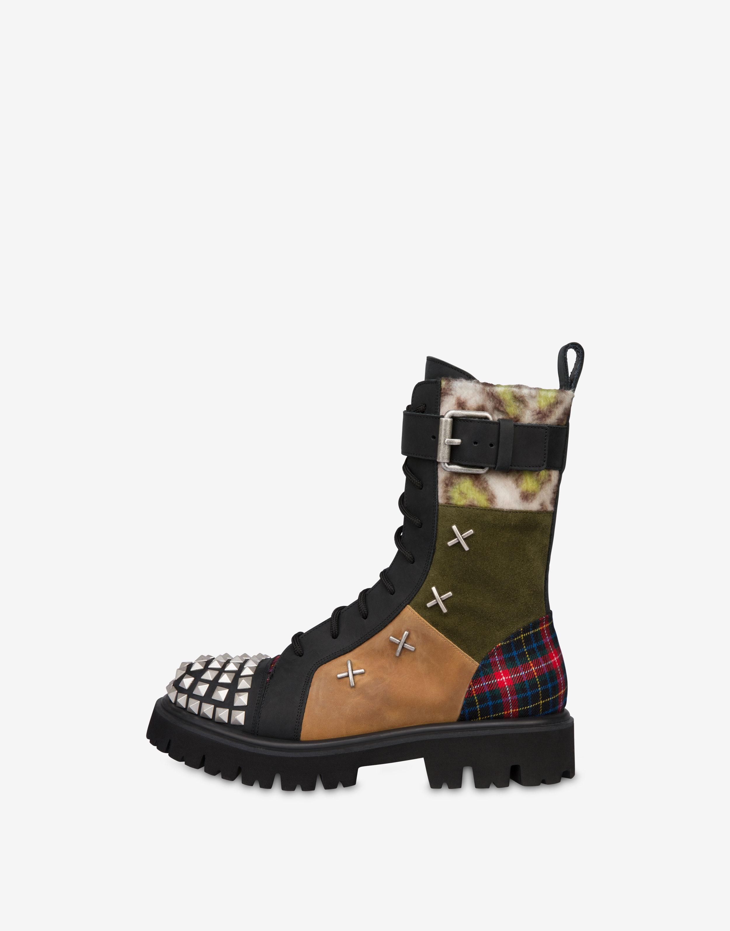 MILITARY PATCHWORK COMBAT BOOTS - 2