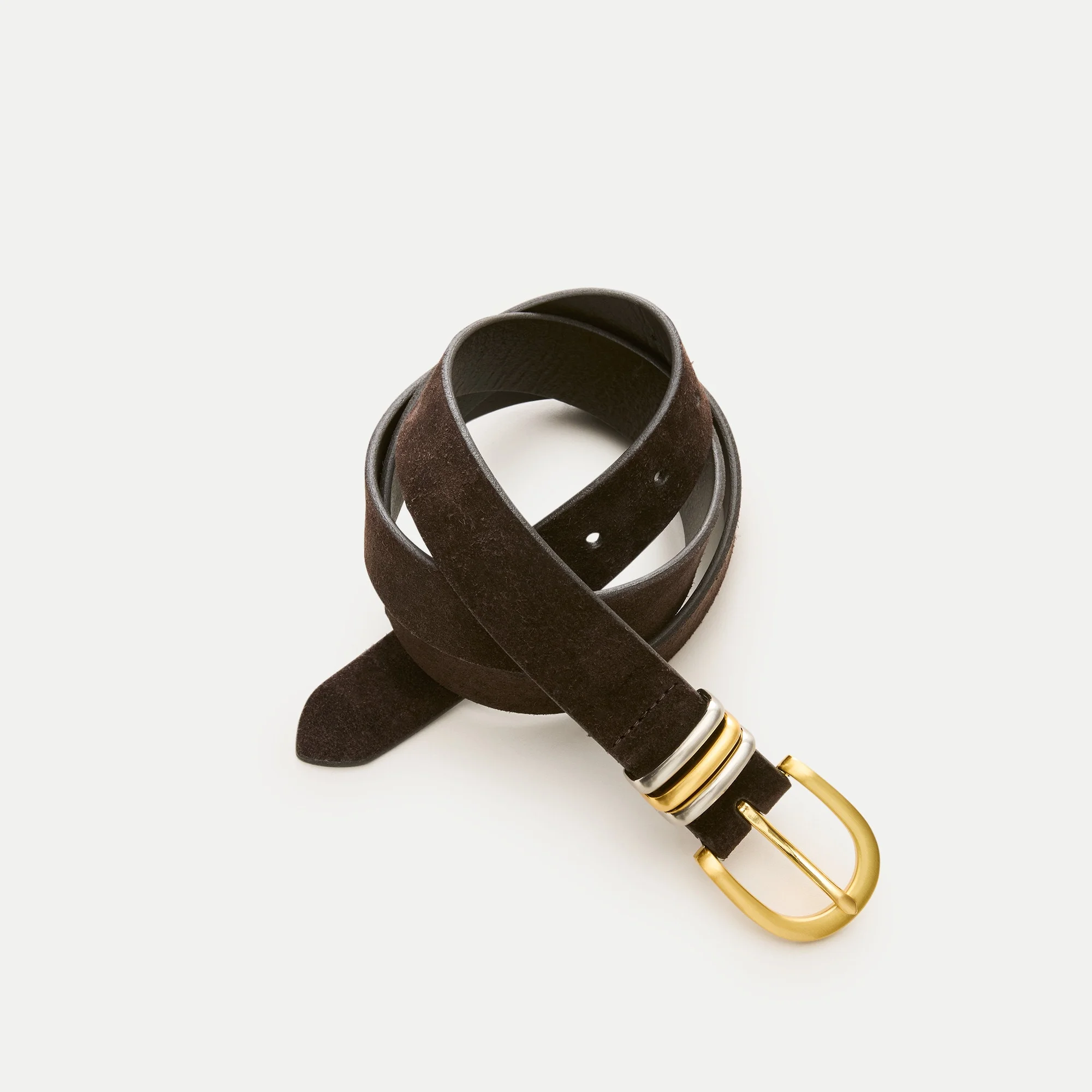 Mixed-metal belt in suede - 1