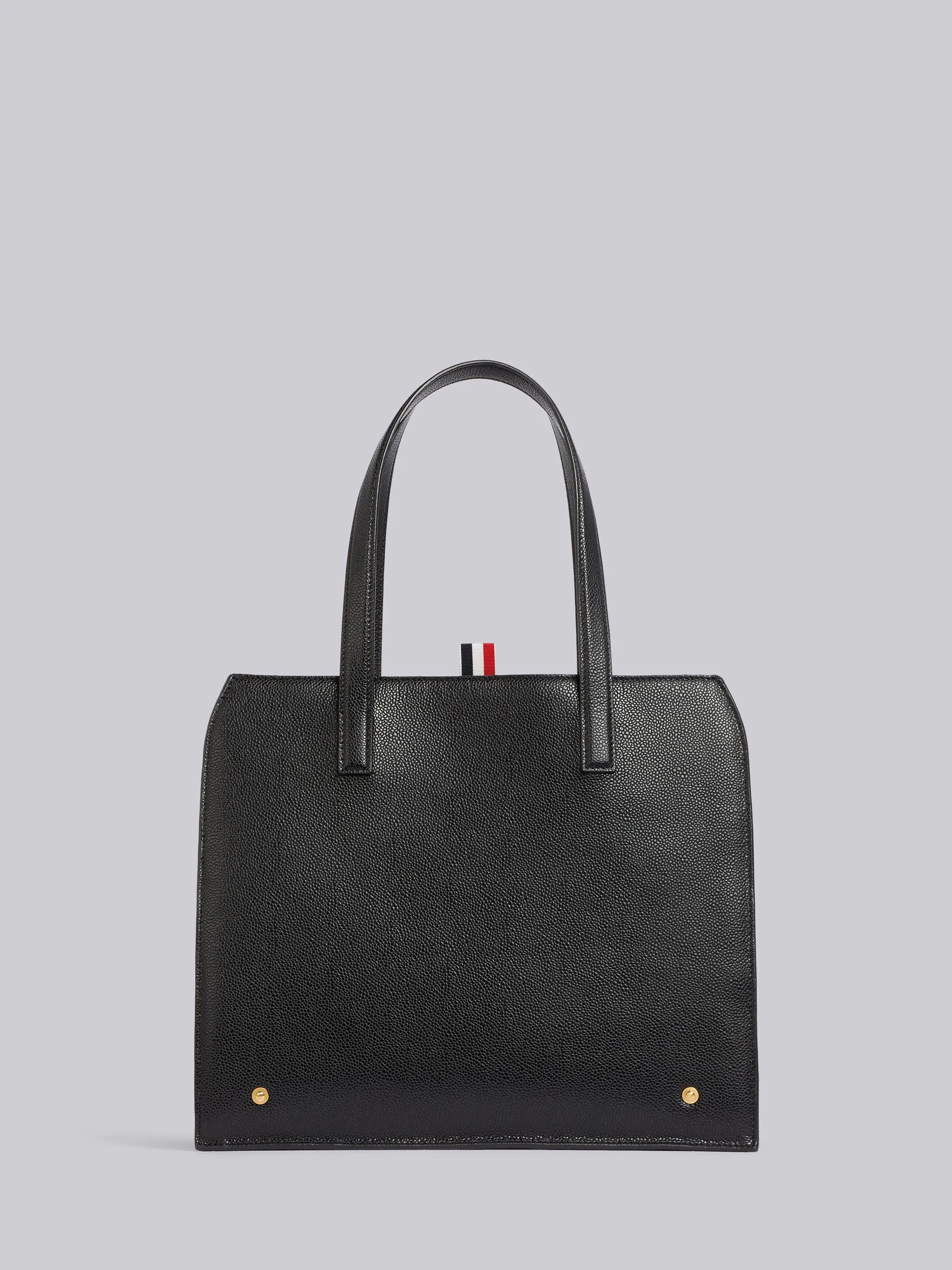 Black Pebbled Soft Thom Tote - 4