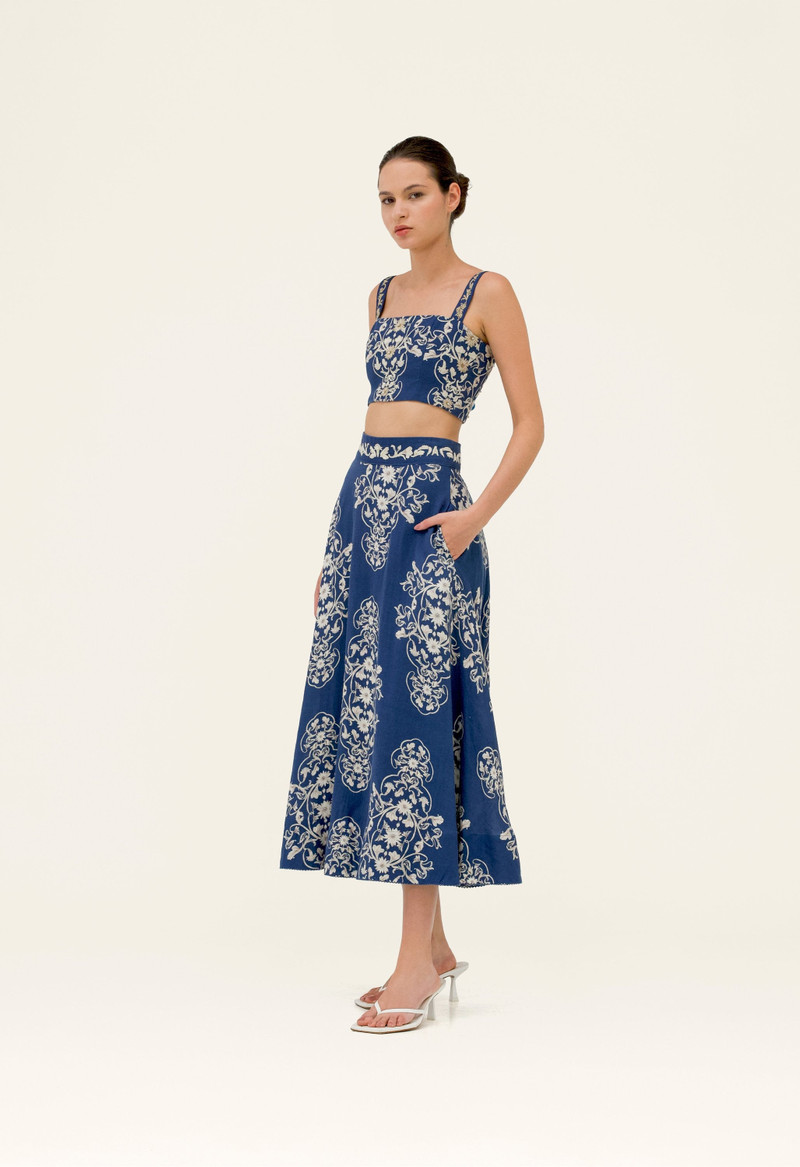 Agua by Agua Bendita Bergamota Ribbons Maxi Skirt outlook