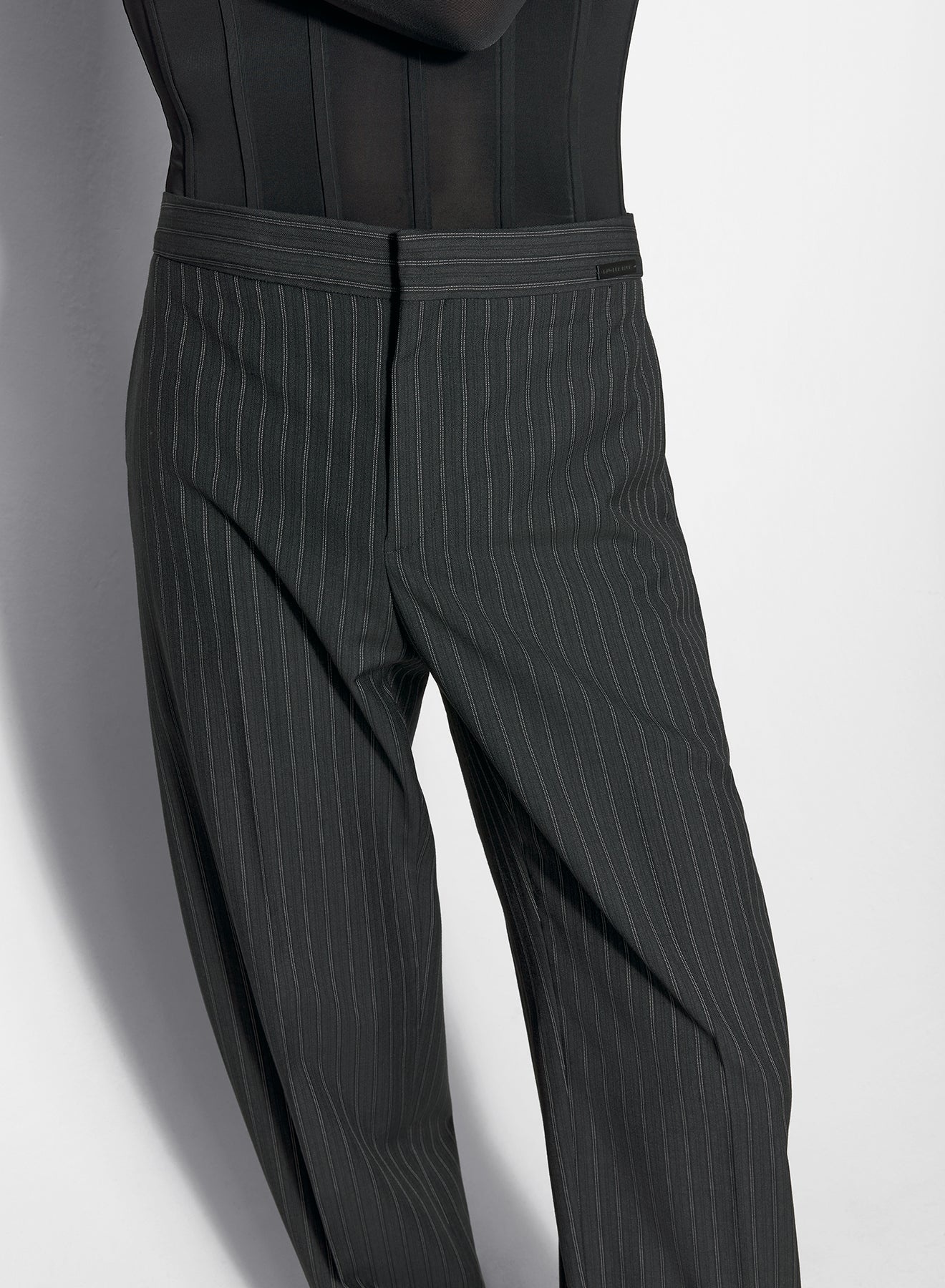 pinstripe laced up tailored trousers - 4