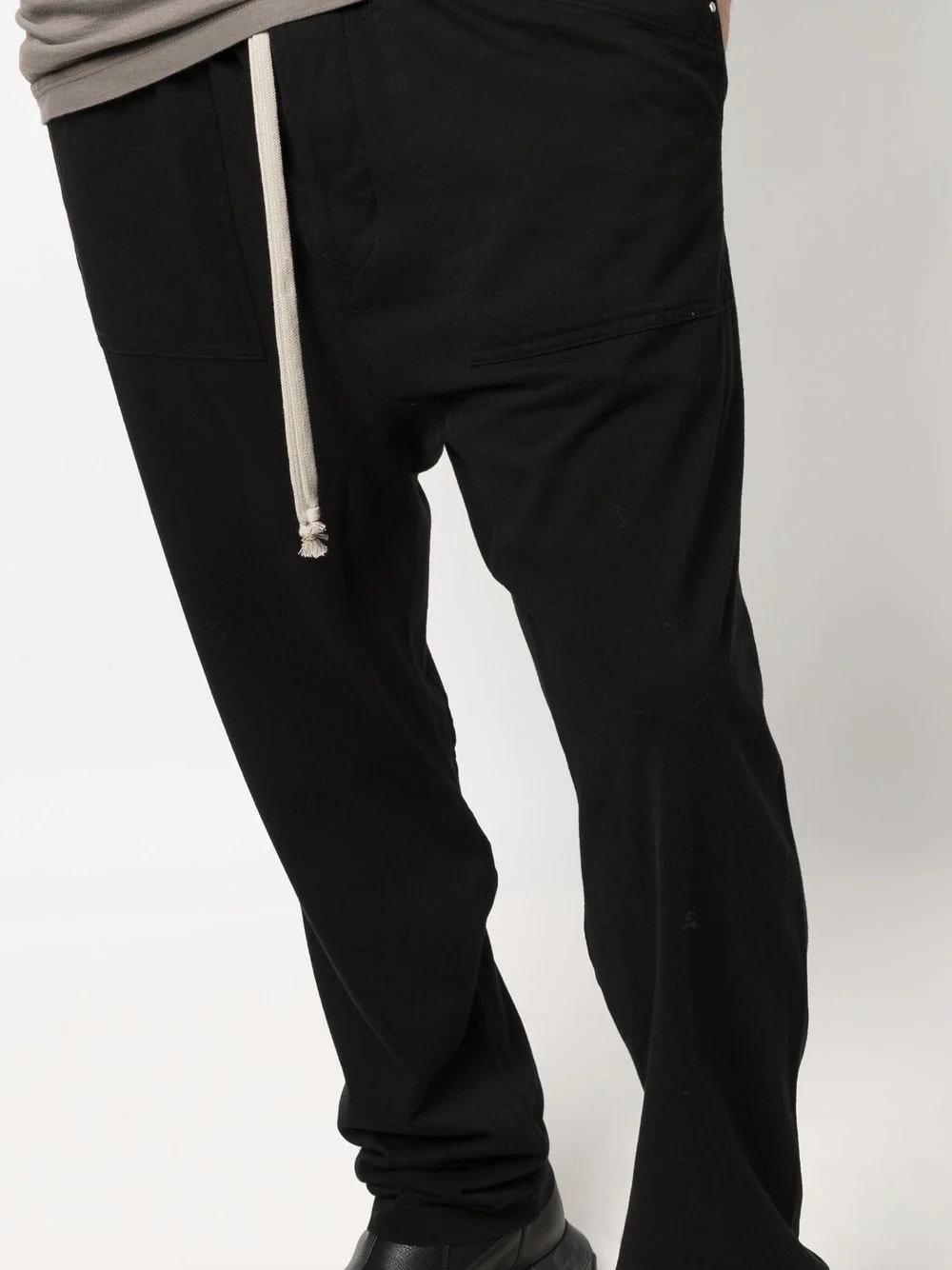 drop-crotch drawstring cotton trousers - 5